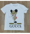 T-shirt custom mickey mouse gucci personalizzata dipinta a mano