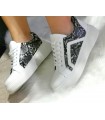 Sneakers scarpe donna pitonate e bianche