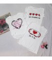 T-shirt maglietta donna maniche arricciate varie stampe