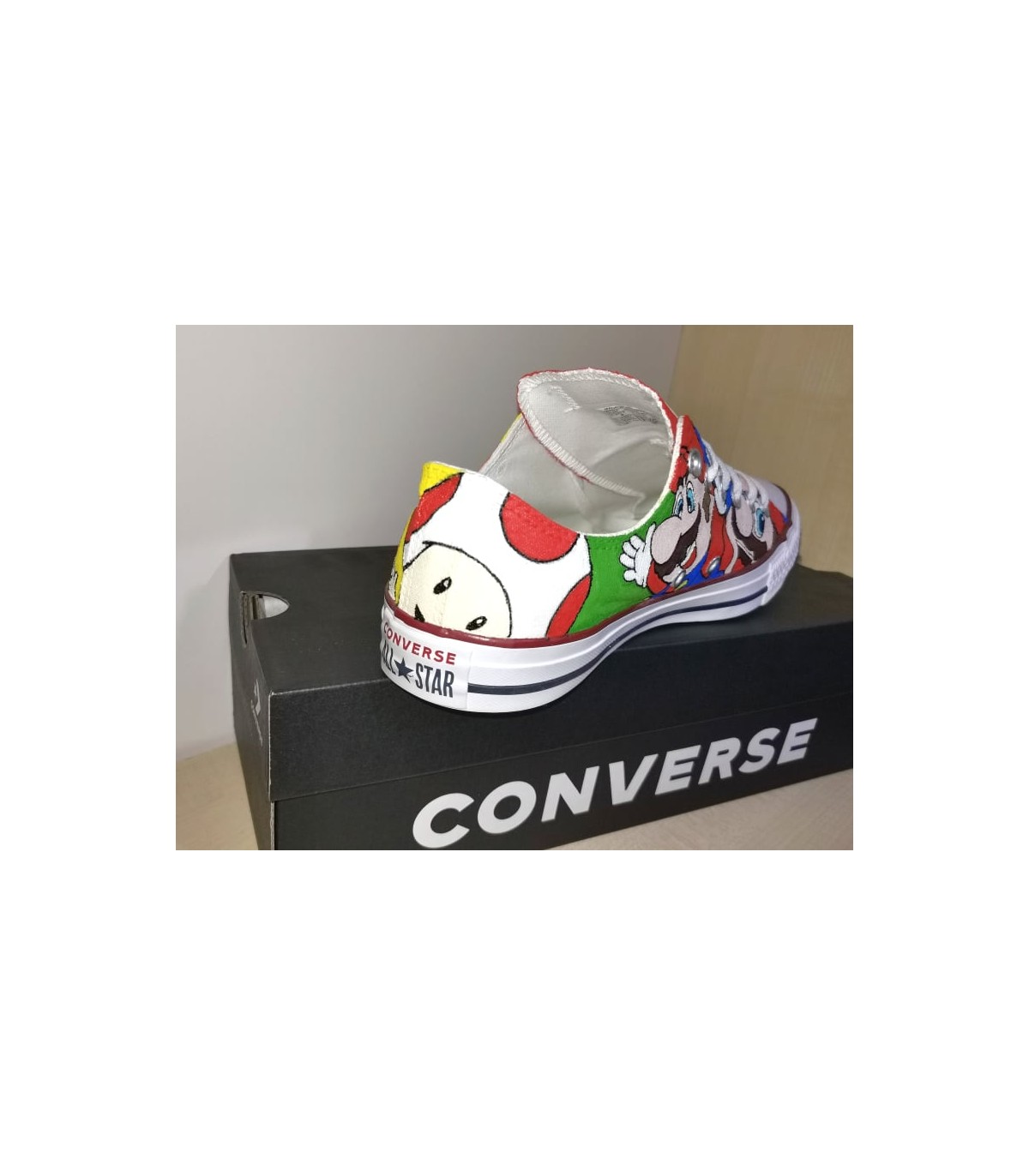 Converse scarpe super mario bros custom personalizzazione dipinto a mano