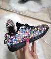 Scarpe sportive sneakers donna multicolor gomma nera